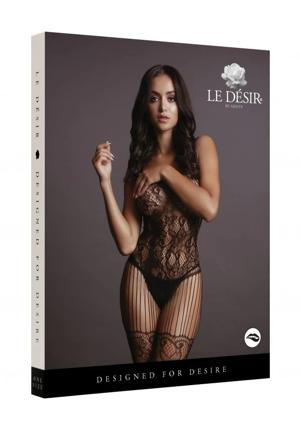 Bodystocking En Dentelle Florale Et Filet - Léa 1 Bodystocking En Dentelle Florale Et Filet - Léa