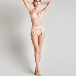 Maison Close Bas Couture Coupé-roulé 20 Deniers - Chair/Rose 5 Maison Close Bas Couture Coupé-roulé 20 Deniers - Chair/Rose -Maison Close Magasin bas couture pivoine rose 3