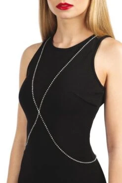 Bijou De Corps En Strass Argenté