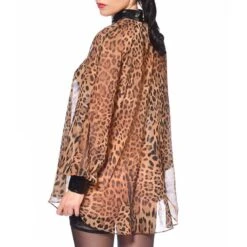 Blouse En Résille Et Vinyle - Léopard 7 Blouse En Résille Et Vinyle - Léopard -Maison Close Magasin blouse l opard emilia catanzaro 3