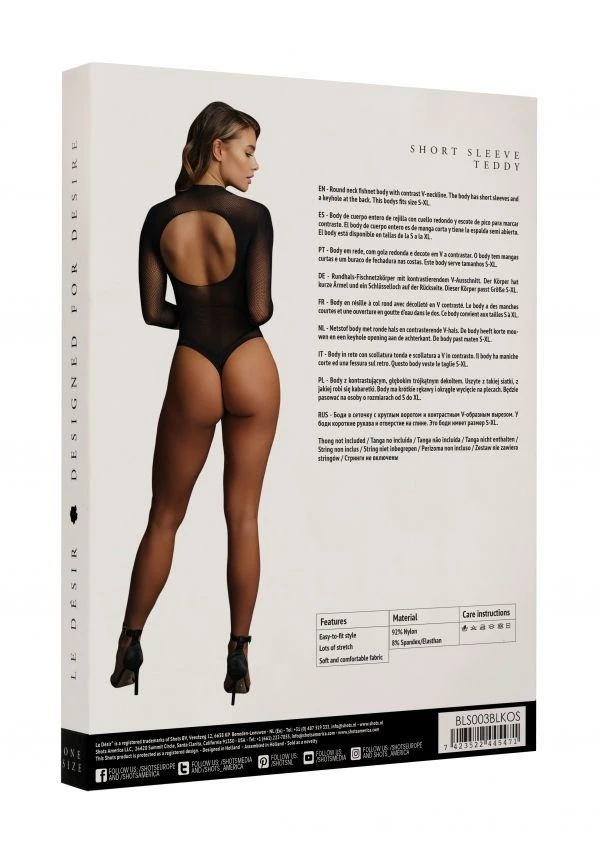 Body En Résille Avec Décolleté Ajouré En V - Bliss 2 Body En Résille Avec Décolleté Ajouré En V - Bliss – Image 2