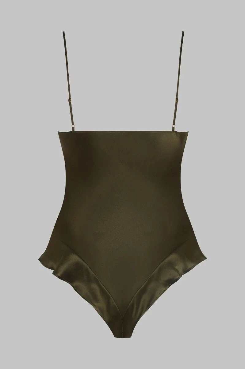 Maison Close Body String En Soie Et Dentelle - Rendez-vous Kaki 3 Maison Close Body String En Soie Et Dentelle - Rendez-vous Kaki – Image 3