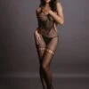 Bodystocking En Résille Décolleté En V - Jeanne