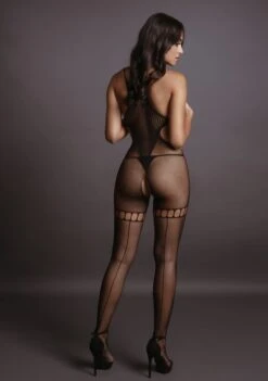Bodystocking En Résille Décolleté En V - Jeanne -Maison Close Magasin bodystocking decollete v jeanne 3
