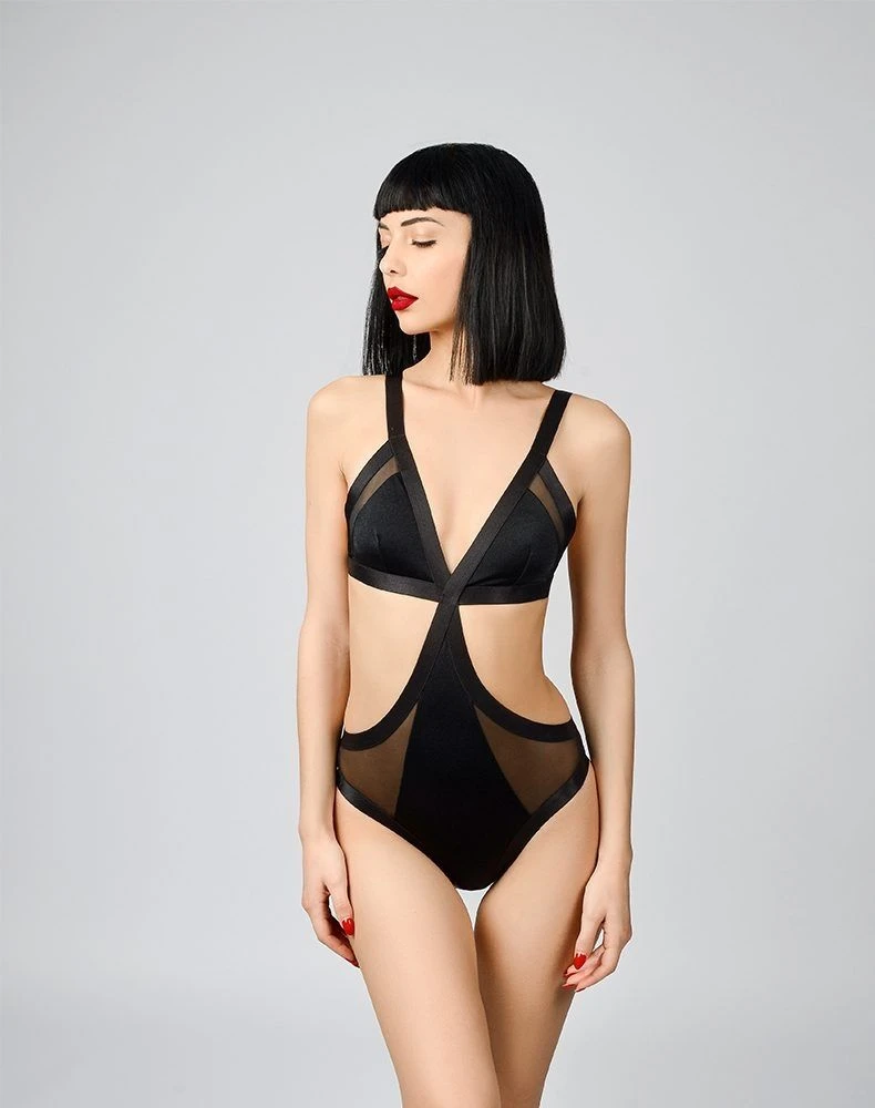 Body Jet Black - One Piece Bodysuit 3 Body Jet Black - One Piece Bodysuit – Image 3