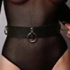 Ceinture De Contrainte En Cuir - Noir