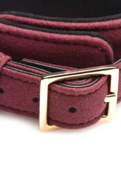 Choker En Velours Doublé Avec Laisse - Bordeaux Et Doré 5 Choker En Velours Doublé Avec Laisse - Bordeaux Et Doré -Maison Close Magasin choker molletonne bordeau dore 2