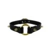 Choker Stud En Cuir - Noir Et Or