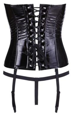Corset En Vinyle Avec Porte-jarretelles Amovibles
