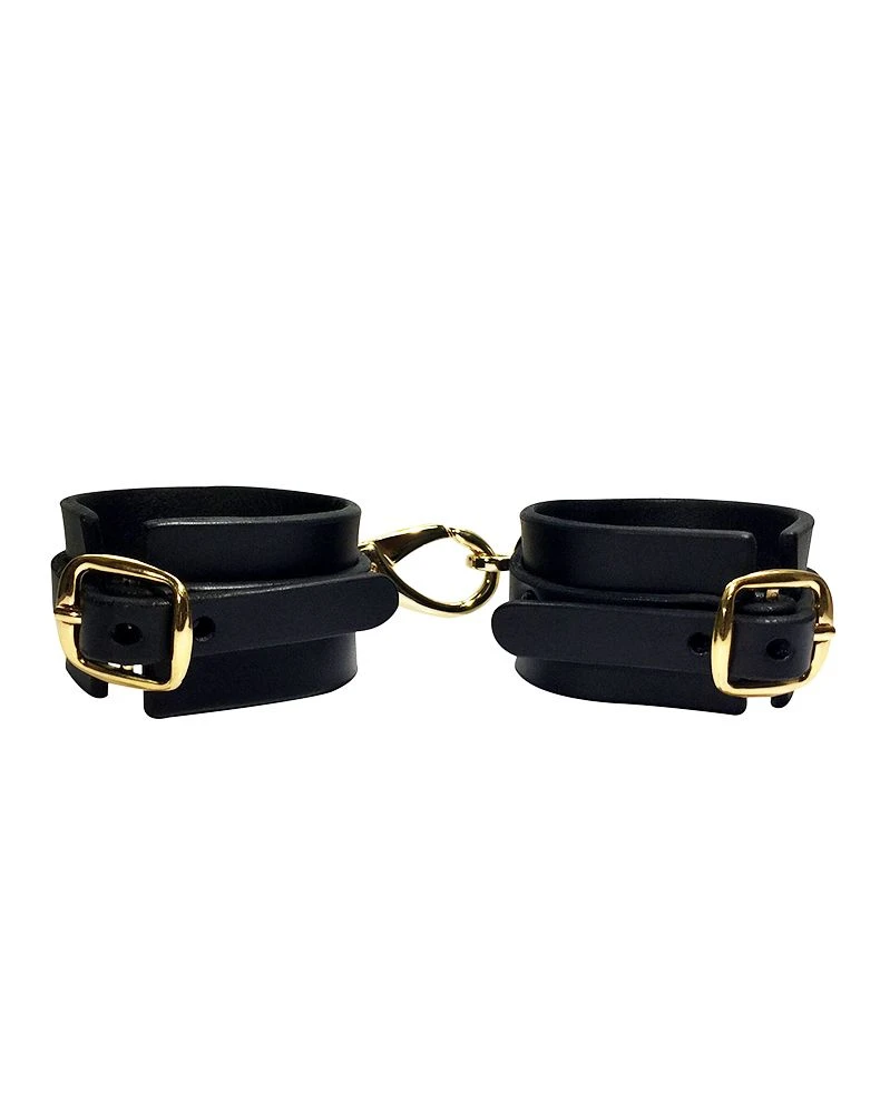 Menottes En Cuir Noir - Bridge Cuff Set 2 Menottes En Cuir Noir - Bridge Cuff Set – Image 2