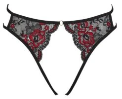 Alternative view of Culotte Ouverte En Dentelle Noire Et Rouge