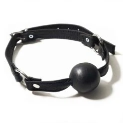 Maison Close Magasin -Maison Close Magasin gag ball bdsm cuir souple noir boule latex noir 2