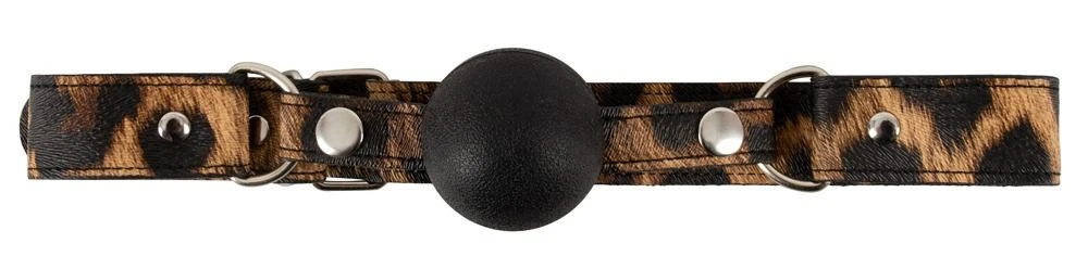 Gag-ball Léopard En Simili Cuir - ø 4cm 3 Gag-ball Léopard En Simili Cuir - ø 4cm – Image 3
