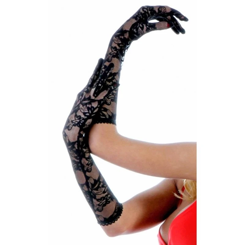 Gants Mi-longs En Dentelle - Noirs 1 Gants Mi-longs En Dentelle - Noirs