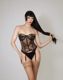 Guêpière En Dentelle, Tulle Et Soie - Météorite