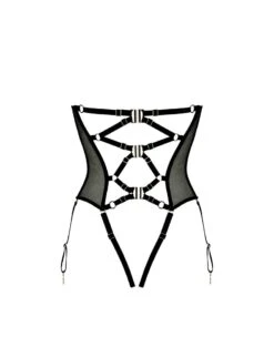 Guêpière En Dentelle, Tulle Et Soie - Météorite -Maison Close Magasin guepiere dentelle meteorite 6 1