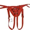 Harnais Pour Gode-ceinture Avec Plastron Amovible - Cuir Souple Rouge