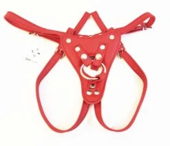 Harnais Pour Gode-ceinture - Cuir Souple Rouge