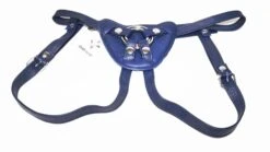 Harnais Pour Gode-ceinture Avec Plastron Amovible - Cuir Souple Bleu