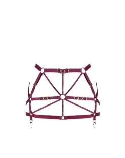 Jupe Harnais En Lanières Et Attaches Or - Strap Skirt Bordeaux