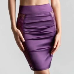 Maison Close Jupe Crayon - Villa Satine - Violet -Maison Close Magasin jupe villa satine violette 3