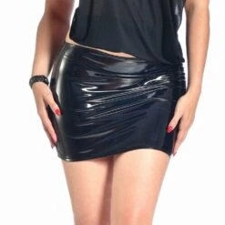Jupe Courte En Vinyle Noir - Demon