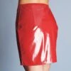 Jupe Courte Ouvrable En Vinyle - Rouge