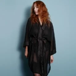 Kimono Court En Mousseline De Soie