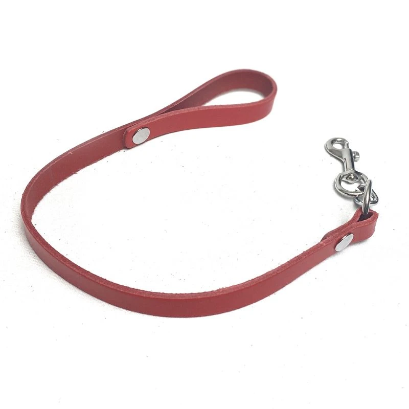 Laisse Courte En Cuir épais - Rouge 1 Laisse Courte En Cuir épais - Rouge