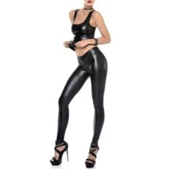 Legging En Wetlook - Vera -Maison Close Magasin legging lycra laque vera catanzaro 4