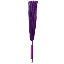 Martinet En Daim Manche En Verre - Violet 7 Martinet En Daim Manche En Verre - Violet -Maison Close Magasin martinet daim violet manche verre cristal 3