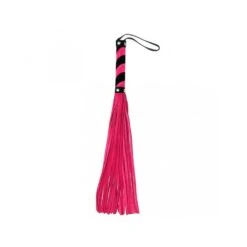 Martinet Long En Daim 36 Lanières - Rose Et Noir