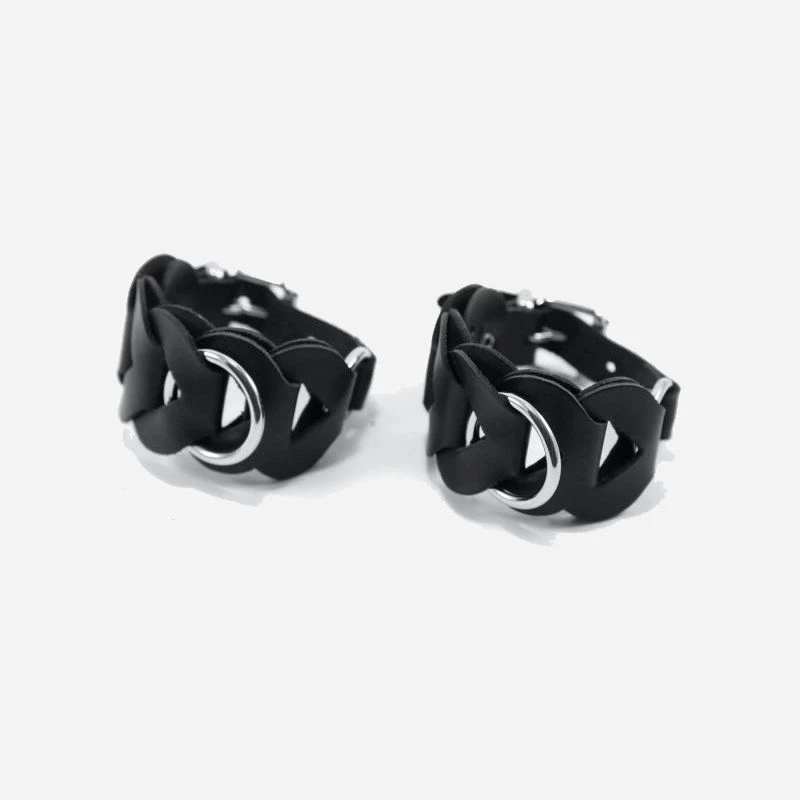 Menottes En Cuir Tressé 3 Menottes En Cuir Tressé – Image 3