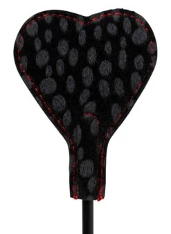 Mini Cravache Embout Coeur 11 Mini Cravache Embout Coeur -Maison Close Magasin mini cravache coeur fausse fourrure leopard zoom face