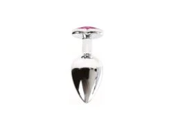 Alternative view of Plug Anal En Aluminium Avec Cristal En Forme De Coeur Rose - Taille M