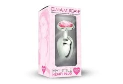 Plug Anal En Aluminium Avec Cristal En Forme De Coeur Rose - Taille M