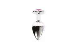 Alternative view of Plug Anal En Aluminium Avec Cristal En Forme De Coeur Rose - Taille S