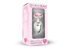 Plug Anal En Aluminium Avec Cristal En Forme De Coeur Rose - Taille S