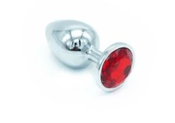 Plug Anal En Aluminium Avec Cristal Rouge - Taille S