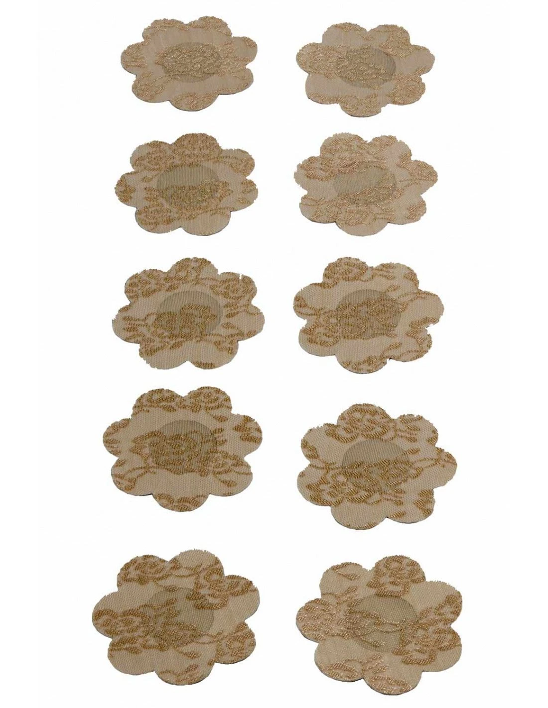 Cache-tétons En Forme De Fleurs Beiges - 5 Paires 2 Cache-tétons En Forme De Fleurs Beiges - 5 Paires – Image 2