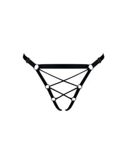 Culotte Ouverte En Lanières Satinées - Shibari Noire -Maison Close Magasin obsidian shibari ouvert brief 1