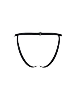 Culotte Ouverte En Lanières Satinées - Shibari Noire -Maison Close Magasin obsidian shibari ouvert brief 2