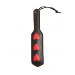 Paddle En Simili Cuir Motif 3 Cœurs Rouges
