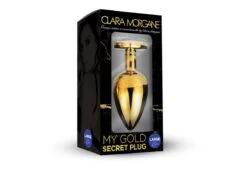 Plug Anal En Aluminium Doré Avec Cristal Bleu - Taille L