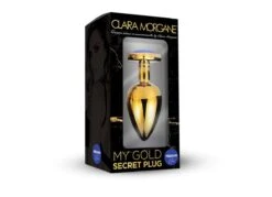 Plug Anal En Aluminium Doré Avec Cristal Bleu - Taille M