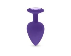 Plug Anal En Silicone Avec Butée Cristal - Taille L - Violet