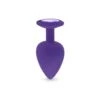 Plug Anal En Silicone Avec Butée Cristal - Taille M - Violet