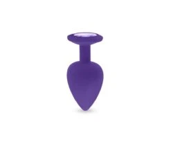 Plug Anal En Silicone Avec Butée Cristal - Taille S - Violet