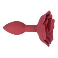 Plug En Silicone Avec Butée En Rose Rouge -Maison Close Magasin plug silicone fleur rose 3