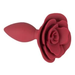 Plug En Silicone Avec Butée En Rose Rouge -Maison Close Magasin plug silicone fleur rose 4
